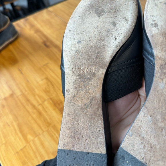 Vince Nadette Black Leather Pointed Toe Slip On Mules Flats Size 7.5 - Picture 8 of 9